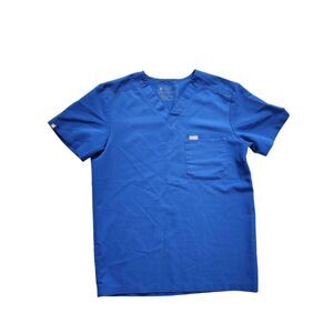 Figs Mens pocket scrub top size Small style# FM1500 Blue short sleeve